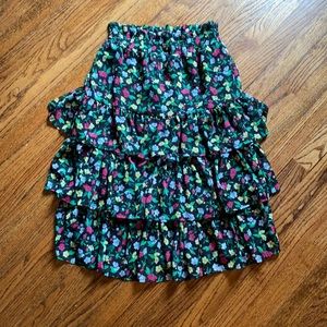 NWT tiered floral midi skirt